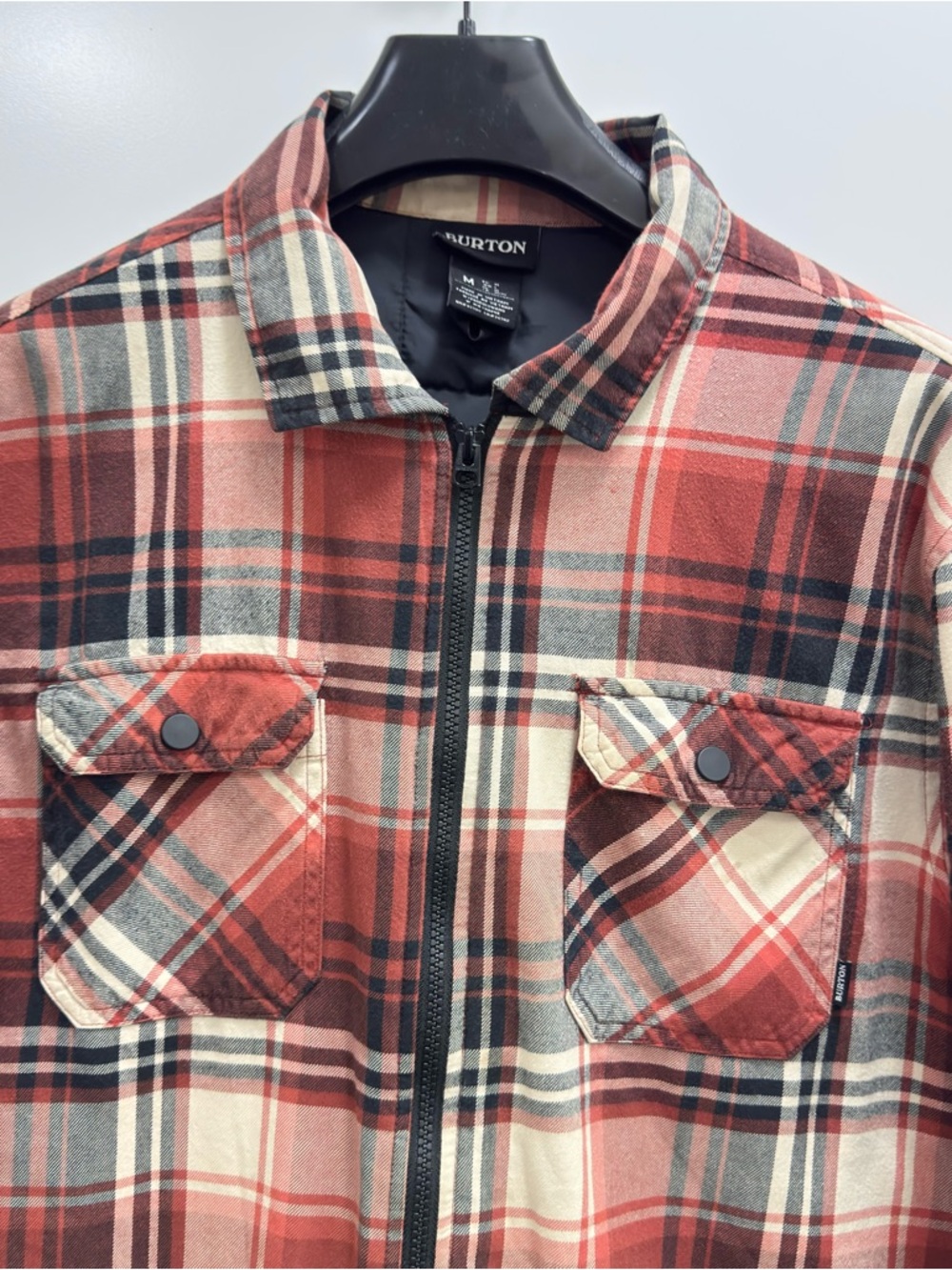 Burton men’s 80G thermolite Insulated Red and Black Plaid Shirt Jacket size M - Picture 4 of 12